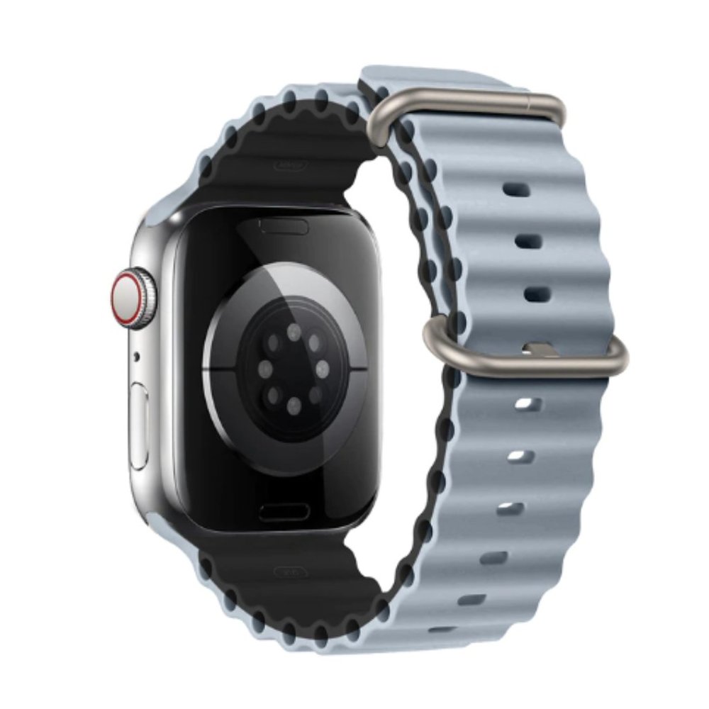 NEW Obsidian lime-black Silicone Ocean Strap for Apple Watch